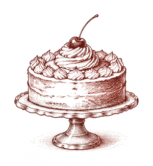 Рисунок: торт с вишней
