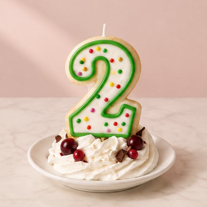 Свеча -цифра "2" 7,6см