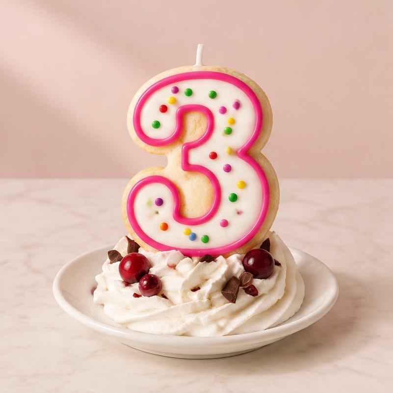 Свеча -цифра "3" 7,6см
