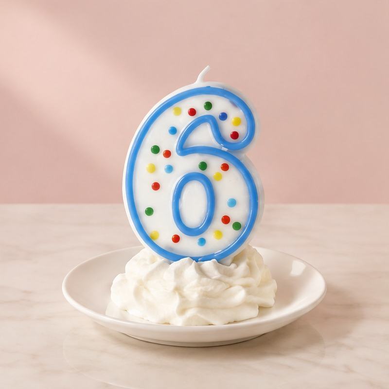 Свеча -цифра "6" 7,6см