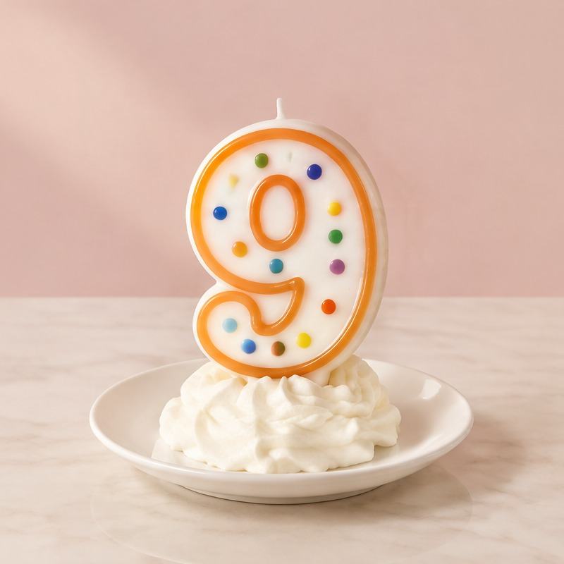 Свеча -цифра "9" 7,6см